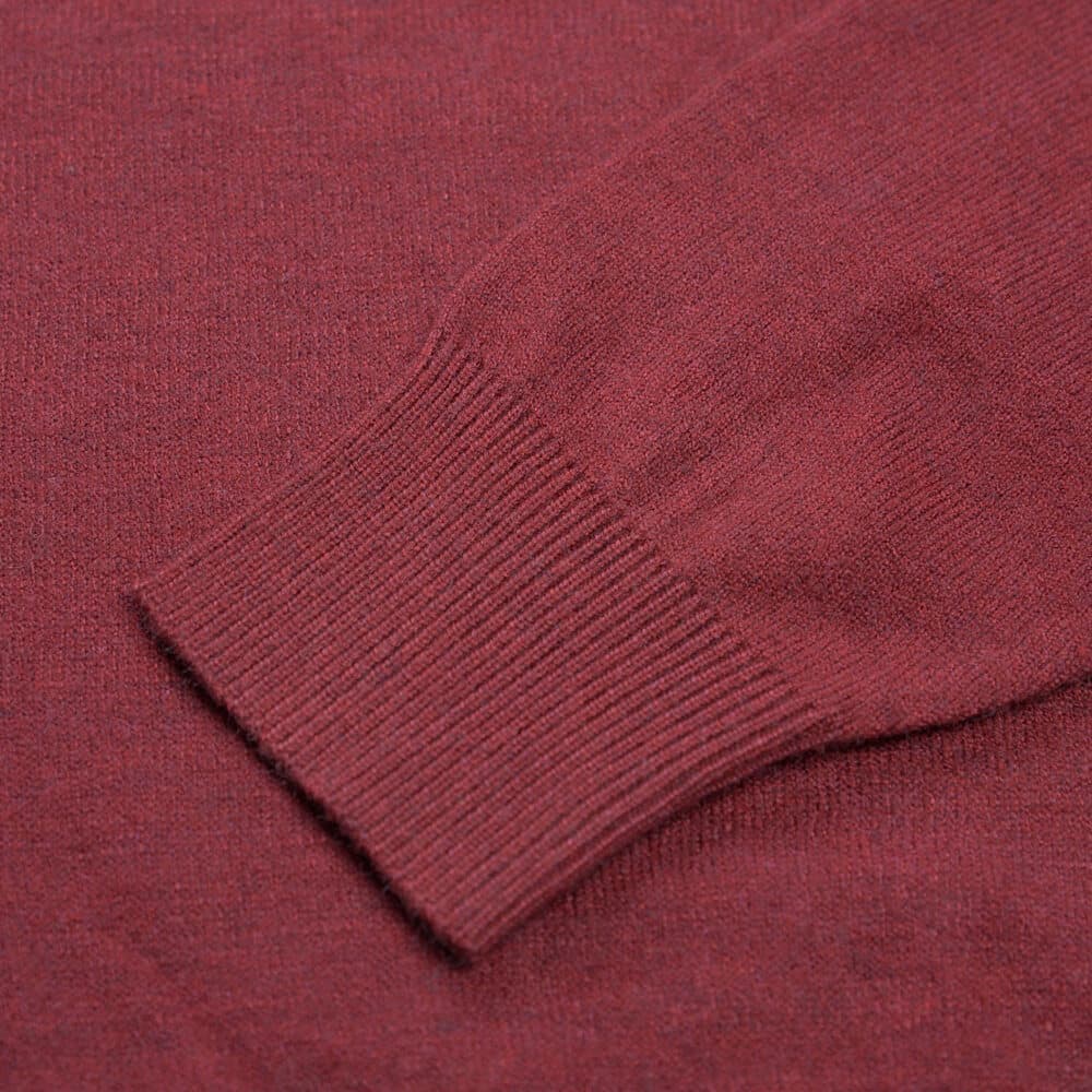 Premium Πουλόβερ Μπορντώ Cashmere Blend Round Neck (Modern Fit)