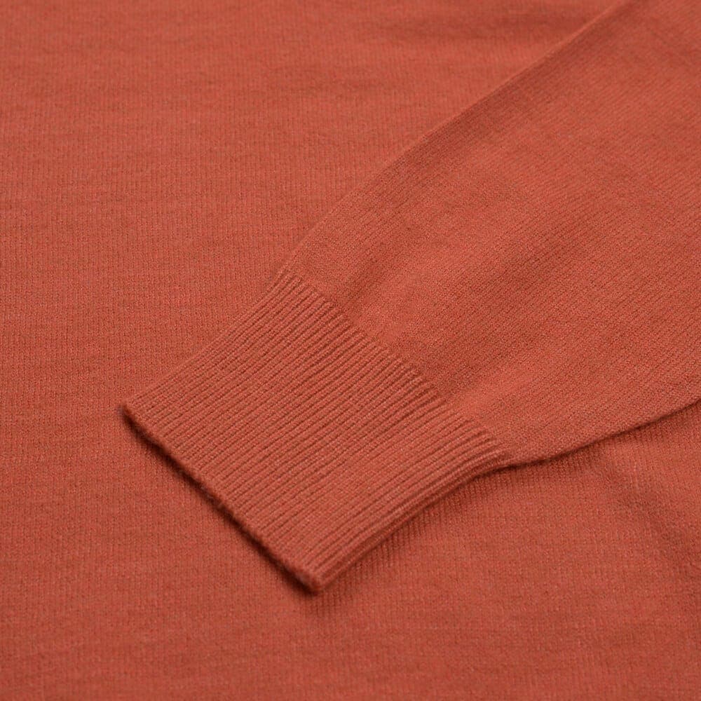 Premium Πουλόβερ Κεραμιδί Cashmere Blend Round Neck (Modern Fit)