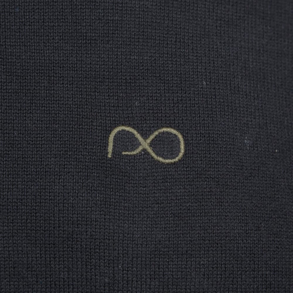 Logo-Embroidered Πουλόβερ Μαύρο Round Neck (Comfort Fit)