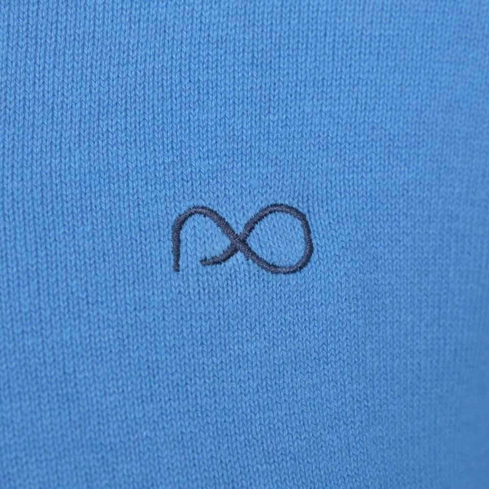 Logo-Embroidered Πουλόβερ Μπλε Round Neck (Comfort Fit)