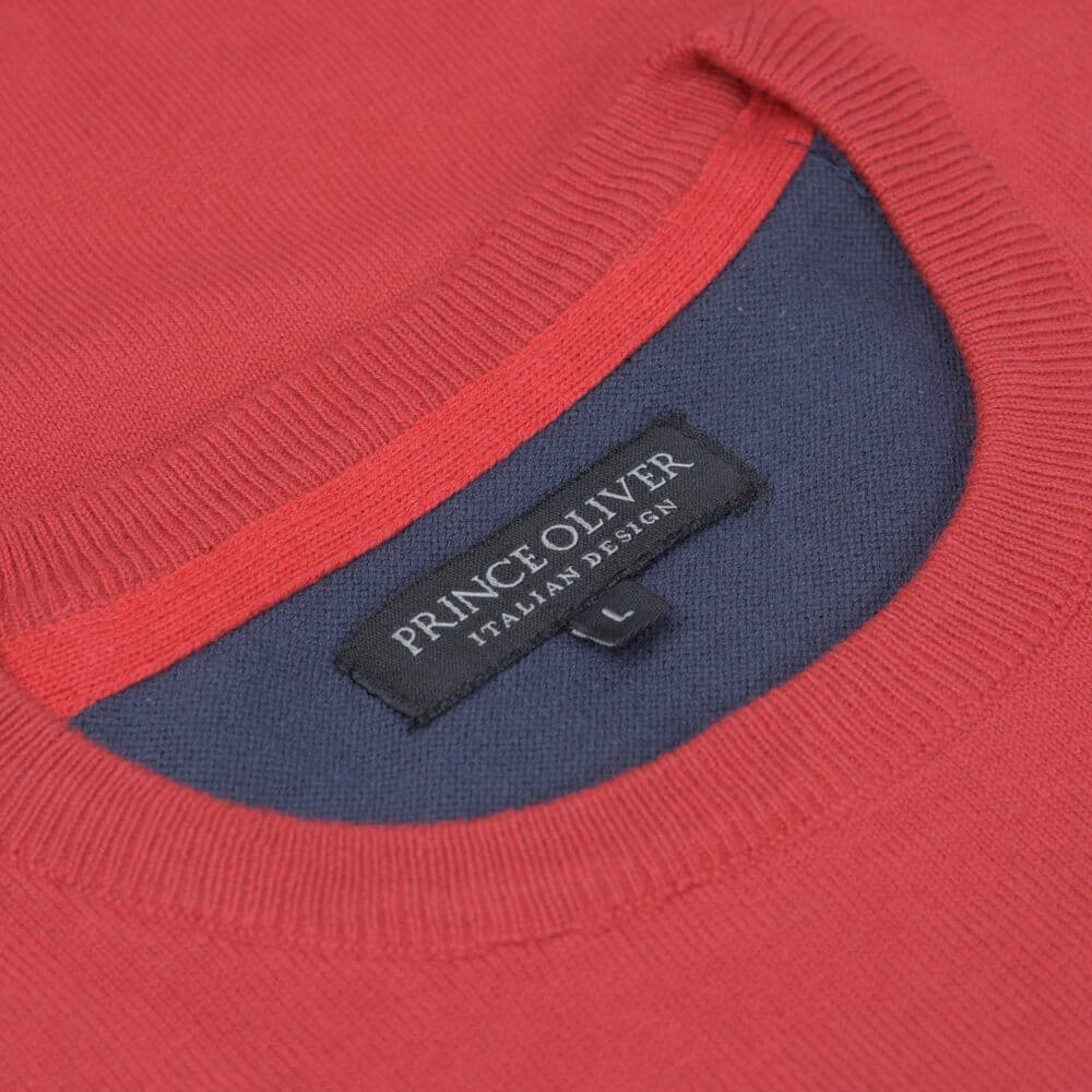 Logo-Embroidered Πουλόβερ Κόκκινο Round Neck (Comfort Fit)