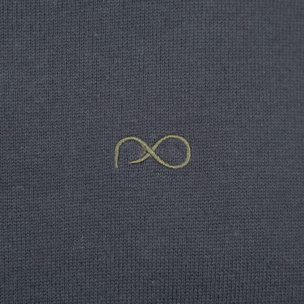 Logo-Embroidered Πουλόβερ Ανθρακί Round Neck (Comfort Fit)