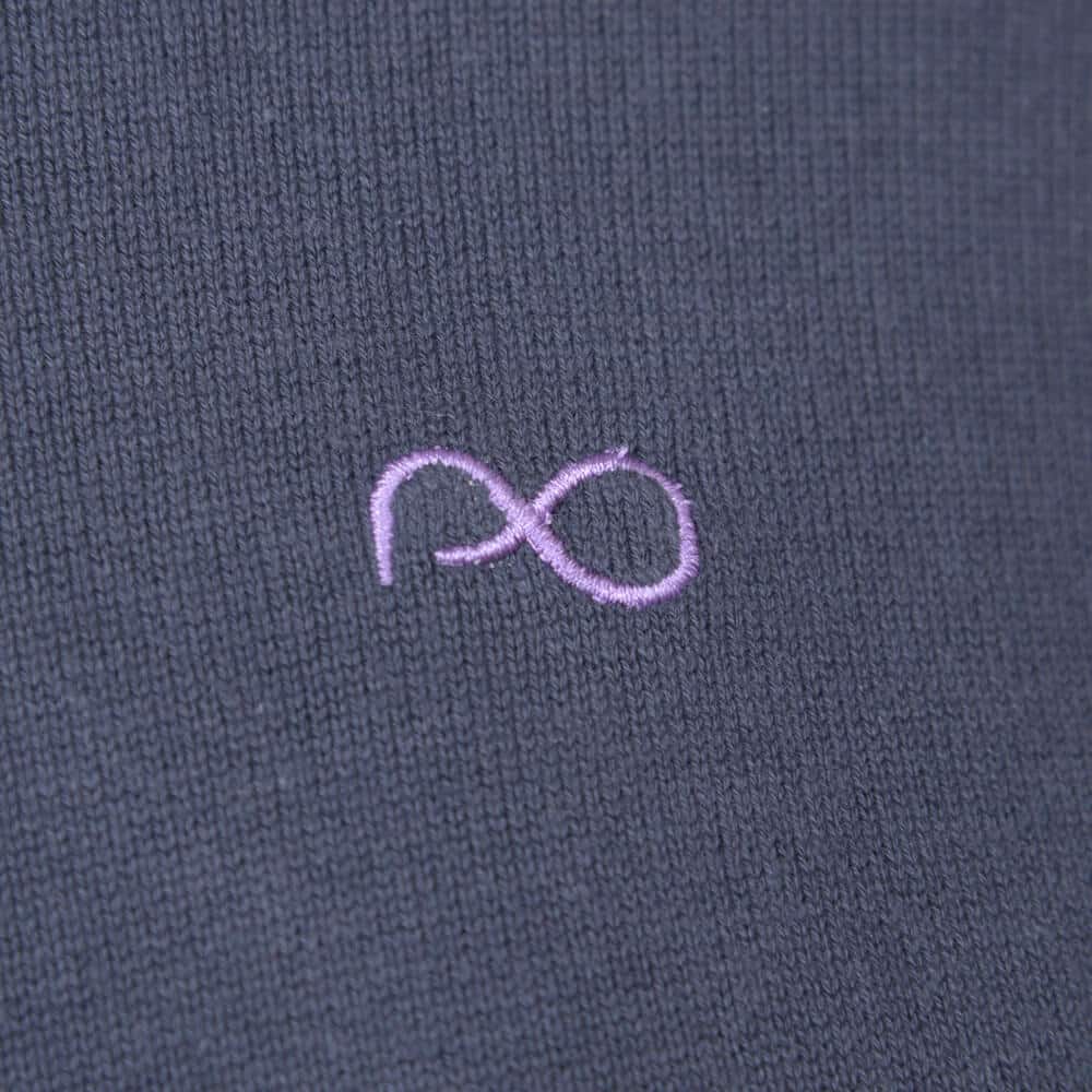 Logo-Embroidered Πουλόβερ Μπλε Σκούρο Round Neck (Comfort Fit)
