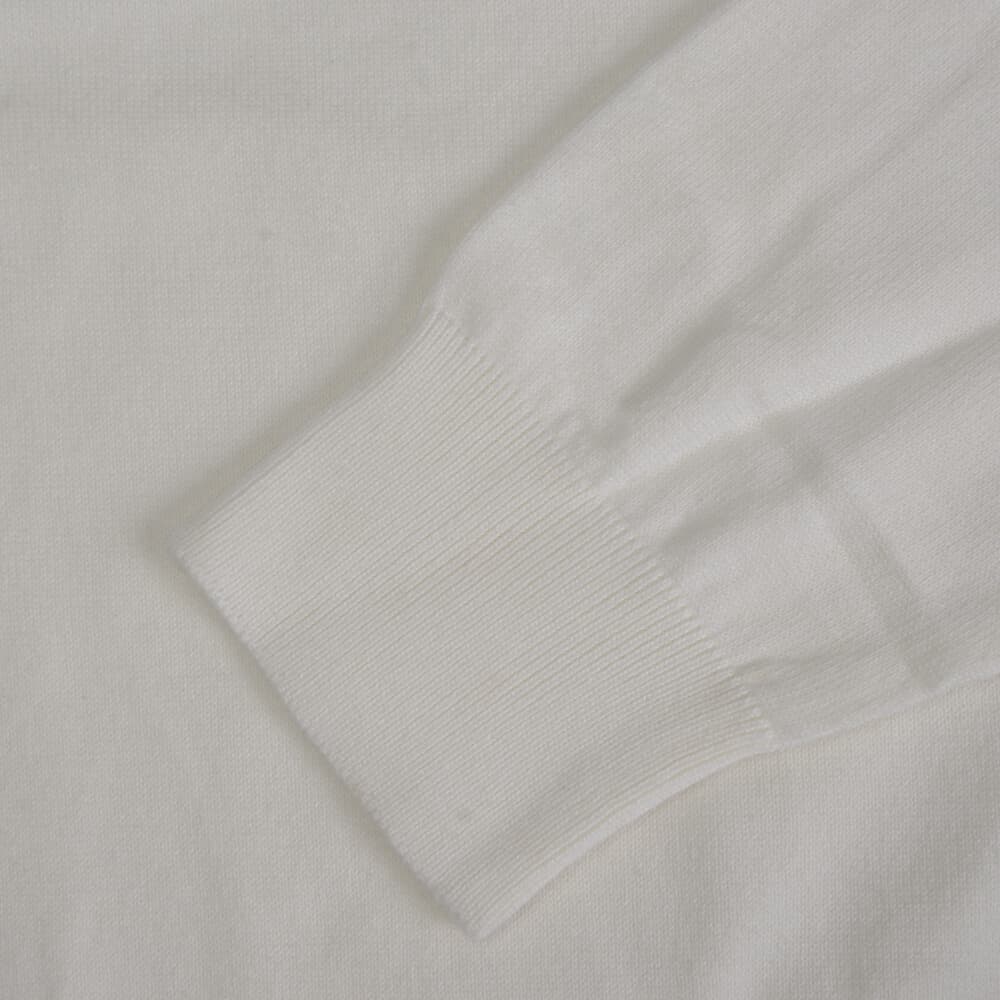 Logo-Embroidered Πουλόβερ Εκρού Round Neck (Comfort Fit)