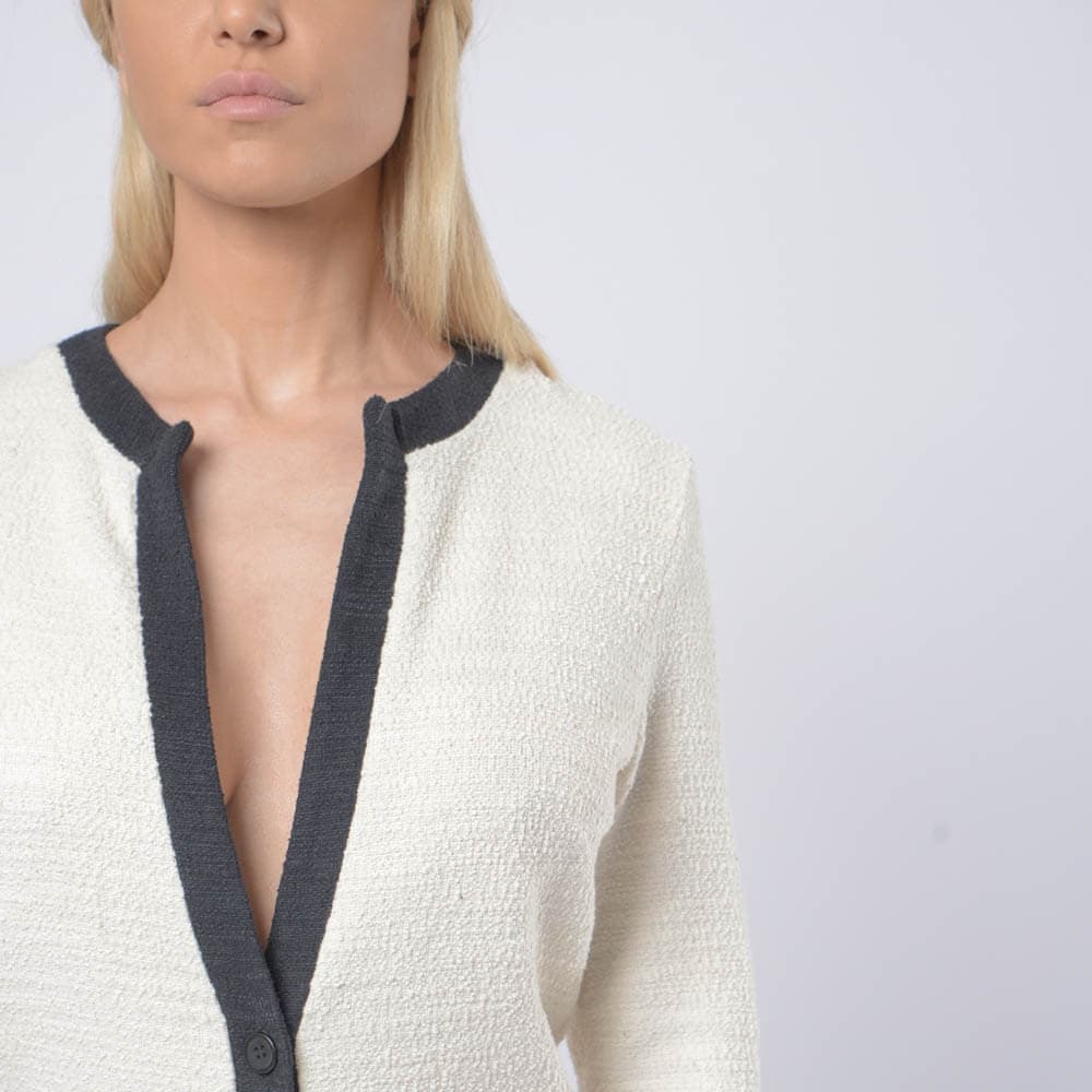 Clara Cardigan. Γυναικεία Μπουκλέ Μπεζ Ζακέτα