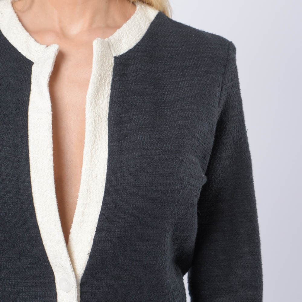Clara Cardigan. Γυναικεία Μπουκλέ Μαύρη Ζακέτα