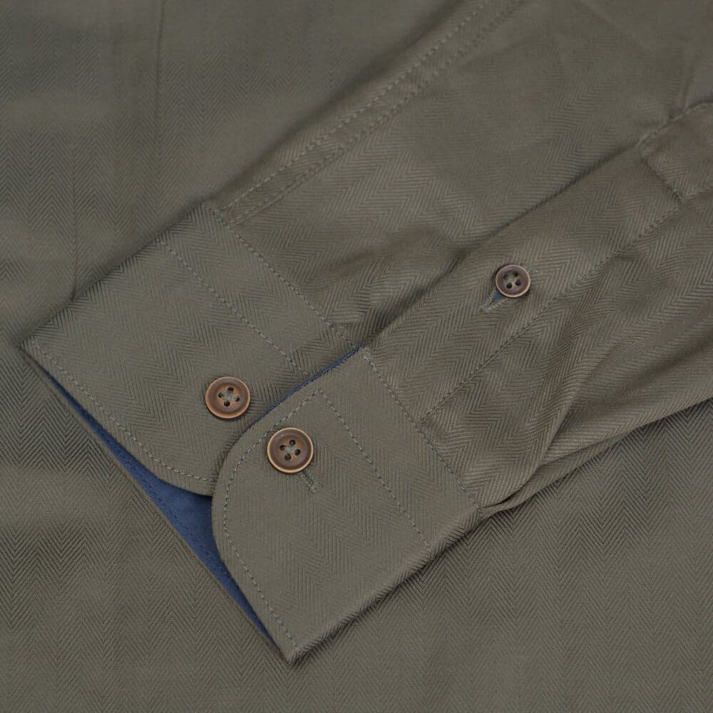 Πουκάμισο Χακί Με Μικροσχέδιο (Modern Fit)