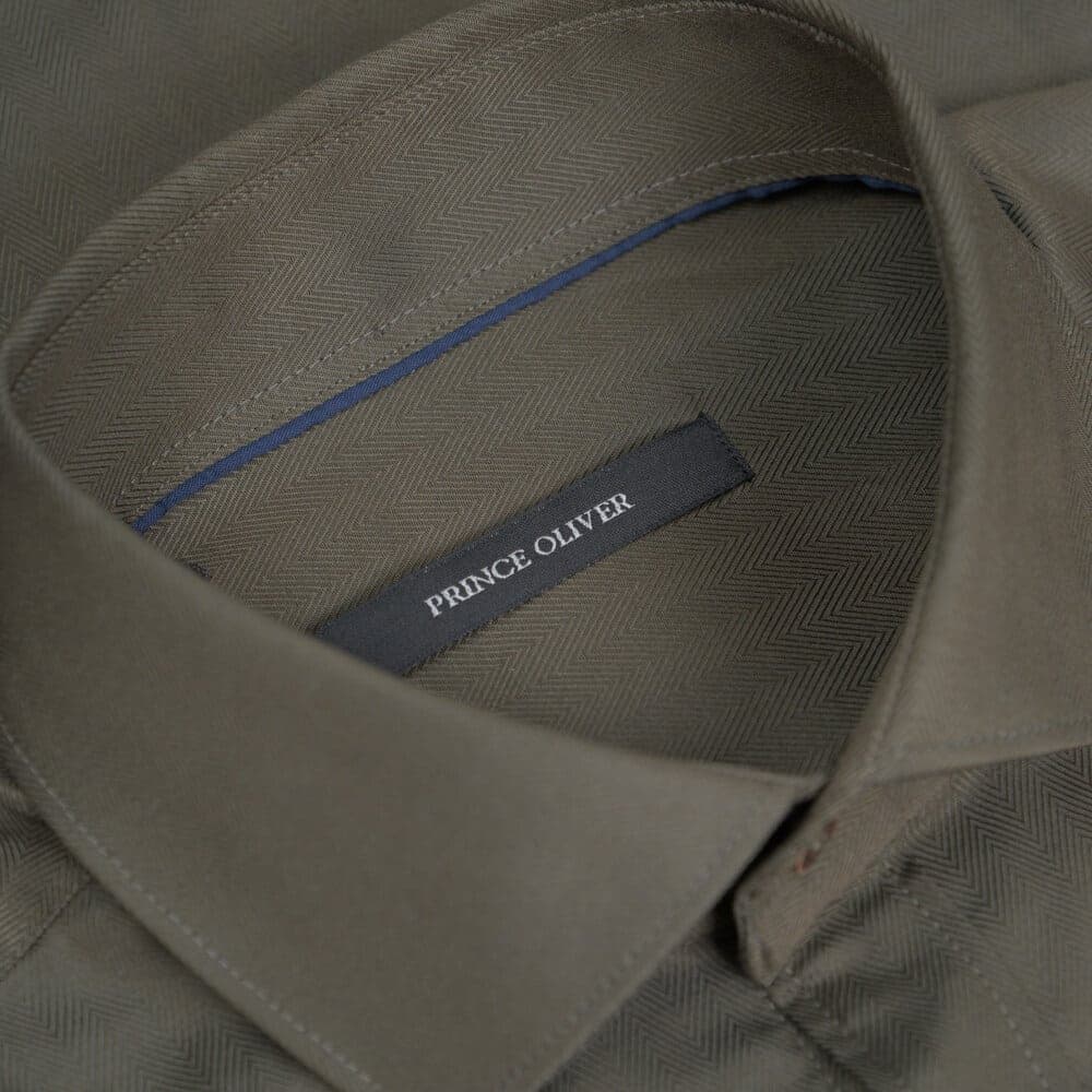 Πουκάμισο Χακί Με Μικροσχέδιο (Modern Fit)