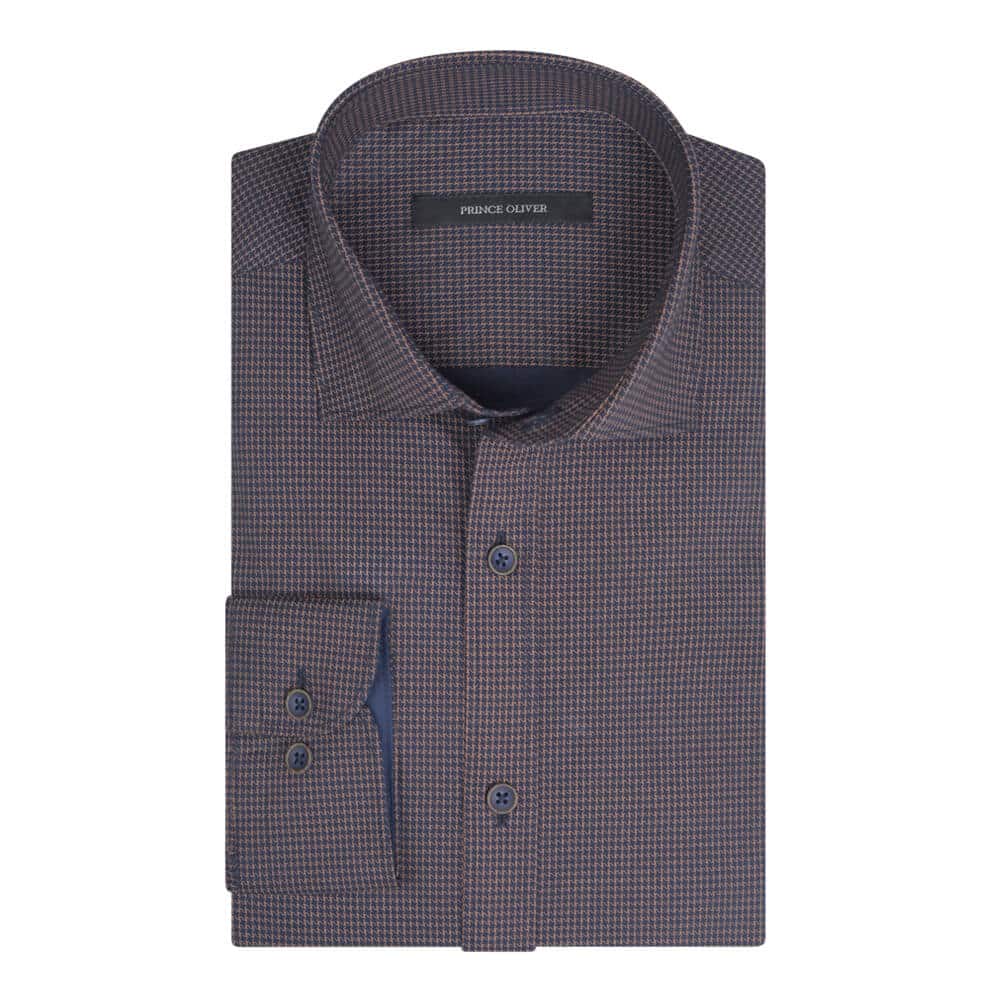 Πουκάμισο Καφέ Με Σχέδιο (Modern Fit)