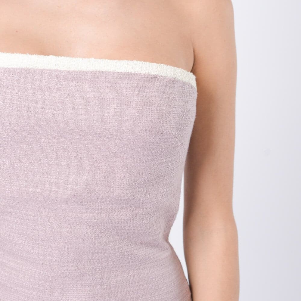 Jesy Dress. Μίνι Στράπλες Μπουκλέ Λιλά Φόρεμα New Arrival