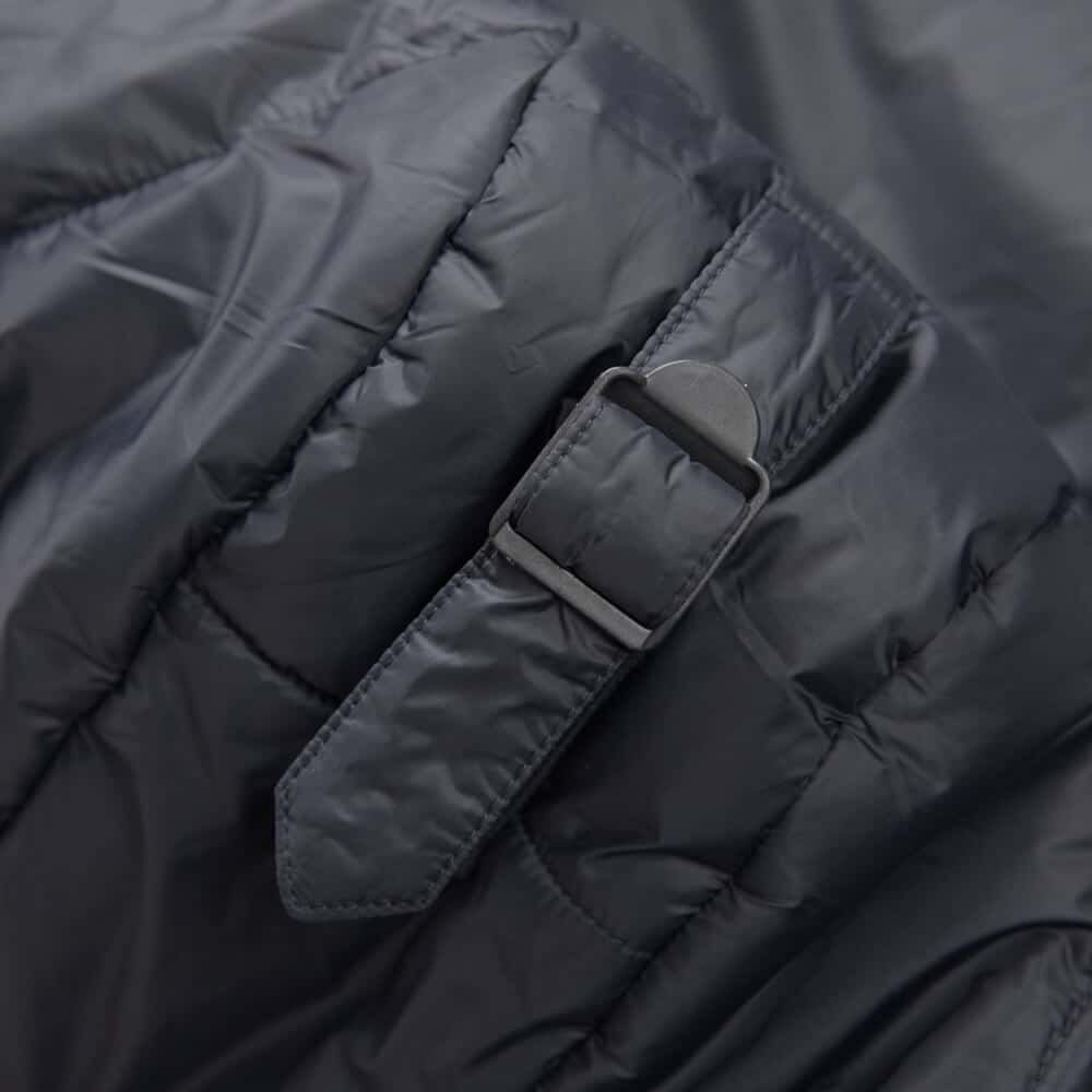 Padded Long Jacket Μαύρο με Κουκούλα (Modern Fit)