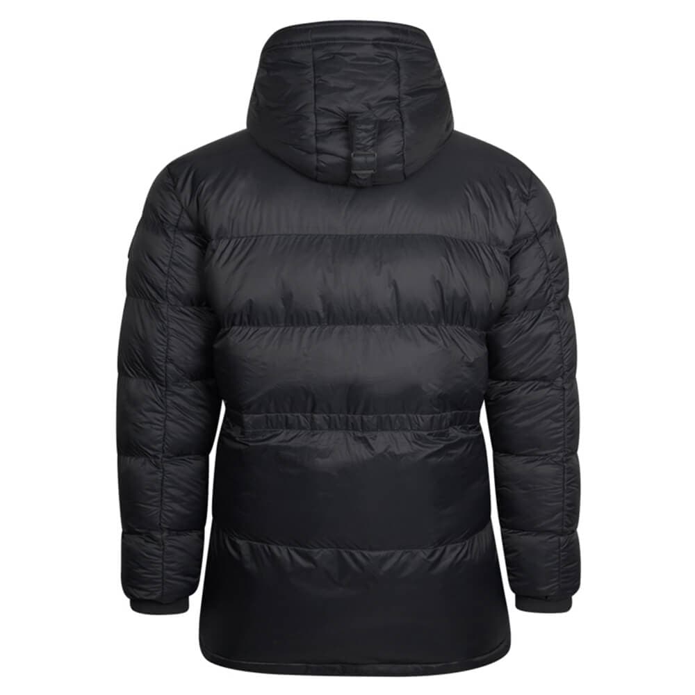Padded Long Jacket Μαύρο με Κουκούλα (Modern Fit)