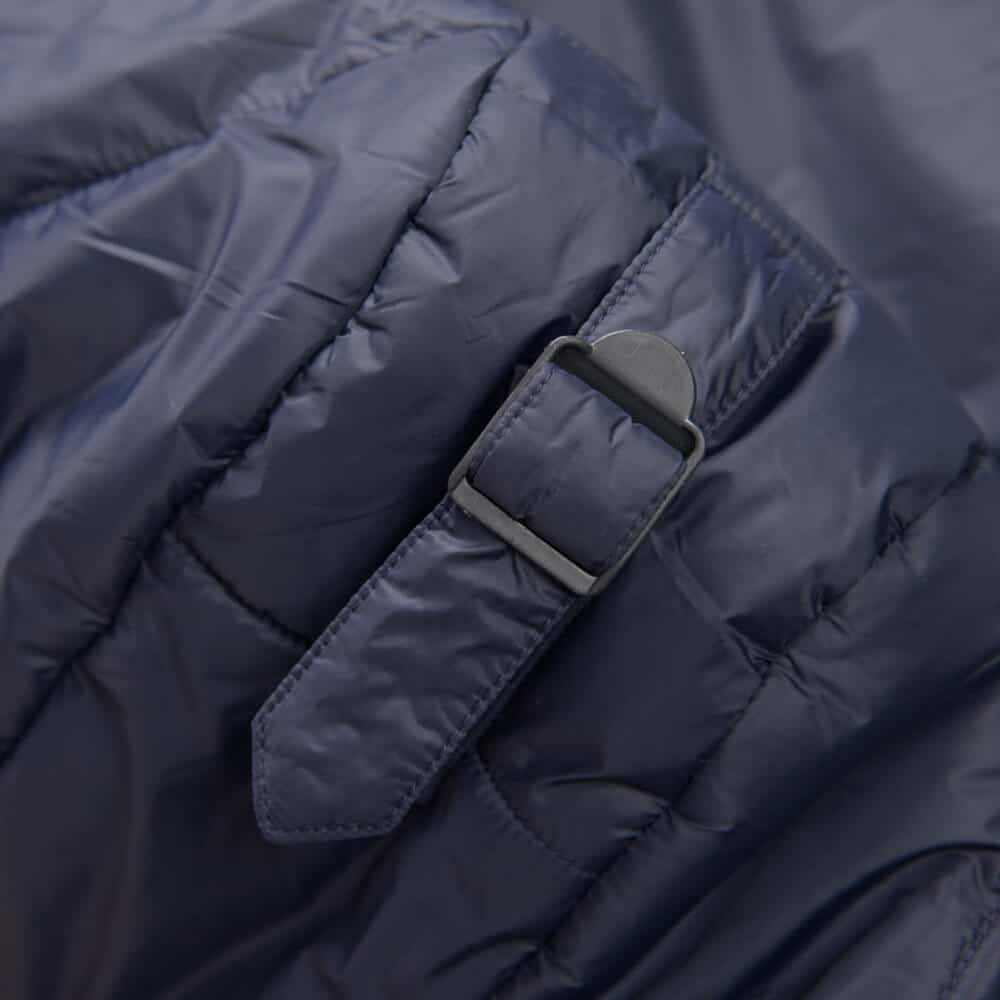 Padded Long Jacket Μπλε Σκούρο με Κουκούλα (Modern Fit)