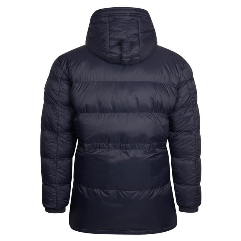 Padded Long Jacket Μπλε Σκούρο με Κουκούλα (Modern Fit)