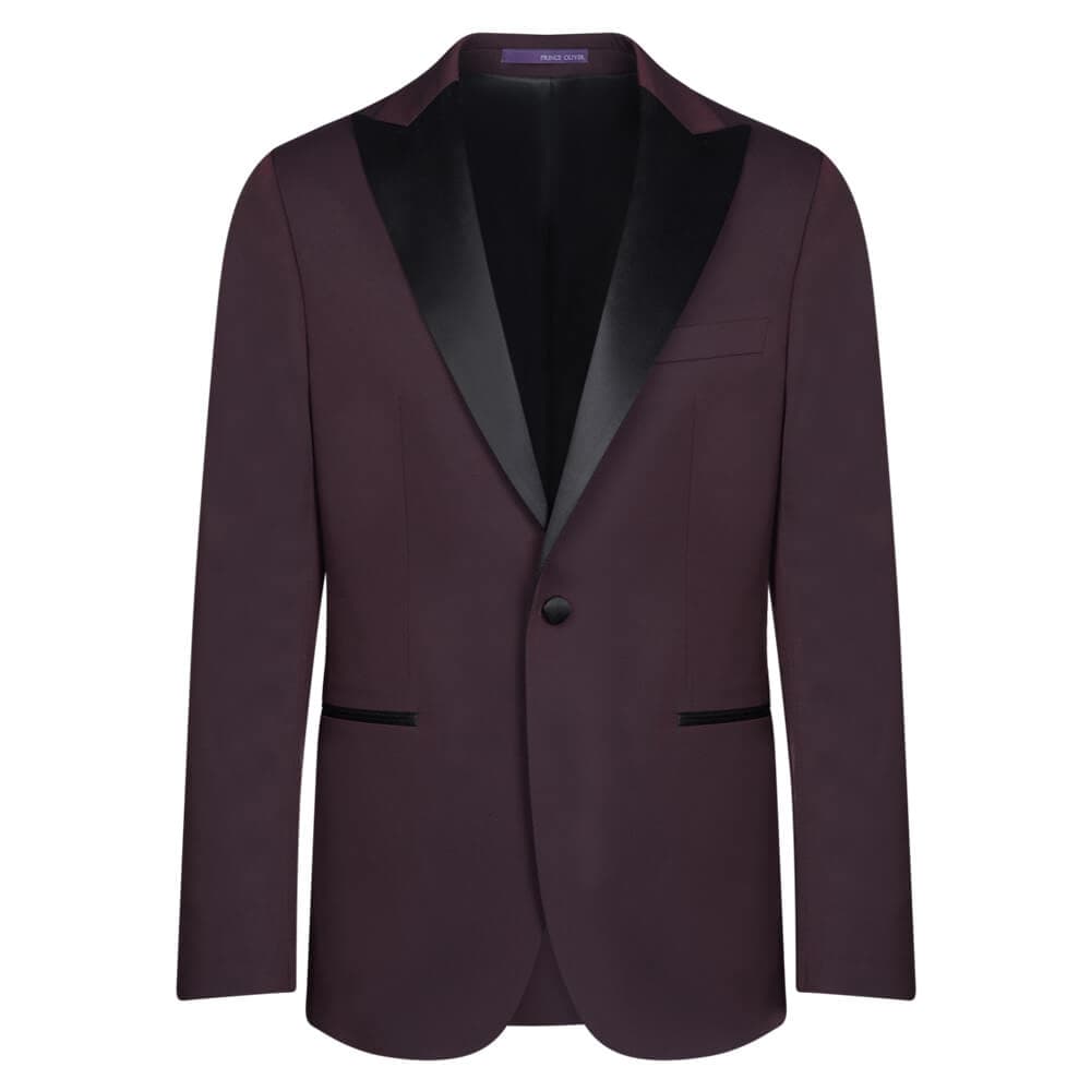 Tuxedo Μπορντώ με Shawl Σατέν Πέτο (Modern Fit)