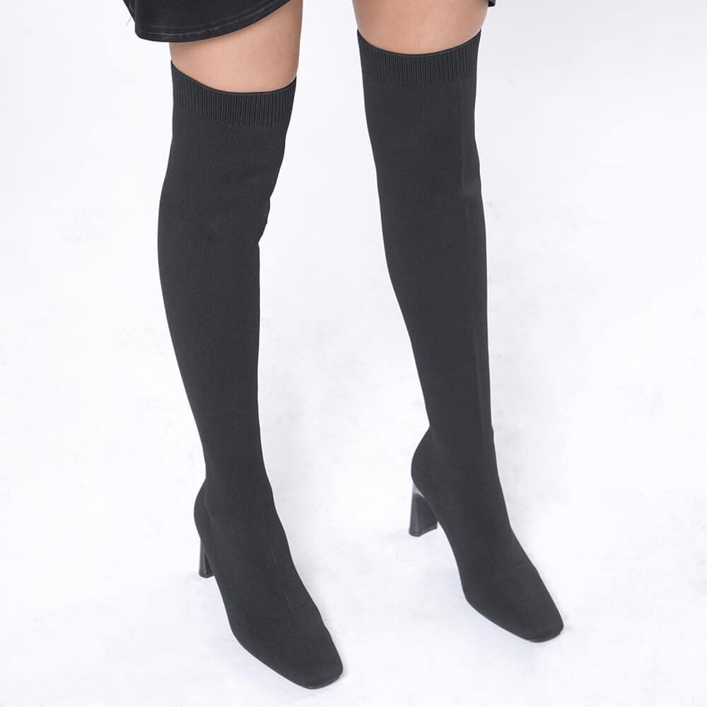 Γυναικεία Μπότα Κάλτσα Over The Knee Μαύρη