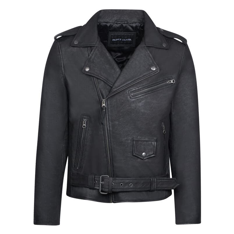 Men's Leather Jackets Prince Oliver Black