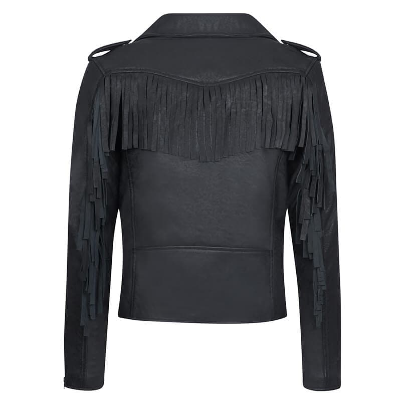 Fashionable Perfecto Jacket Μαύρο Με Κρόσια 100% Leather (Modern Fit)