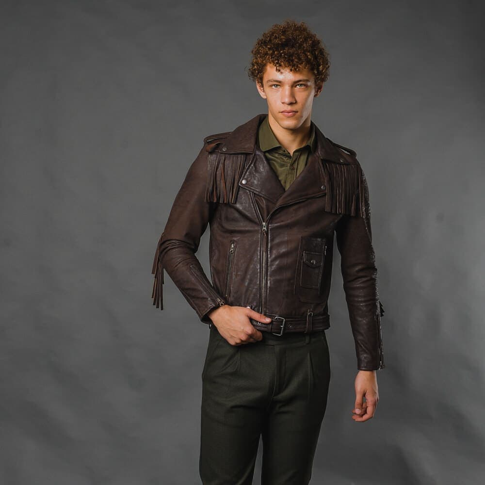 Men's Leather Jackets Prince Oliver Brown