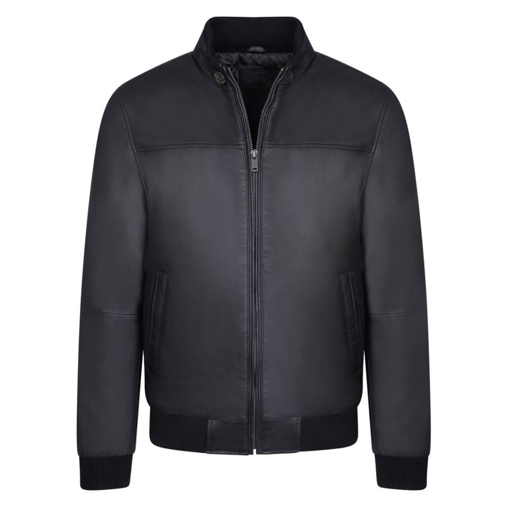 Bomber Μαύρο 100% Leather (Modern Fit)