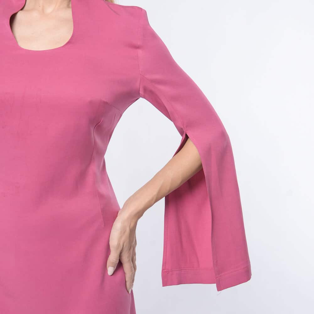 Esmeralda Dress.Φόρεμα Cape Sleeves Φούξια