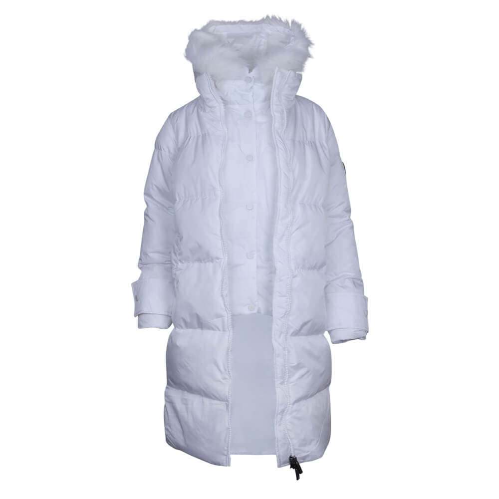 Γυναικείο Padded Jacket Λευκό Μακρύ (Regular Fit) New Arrival