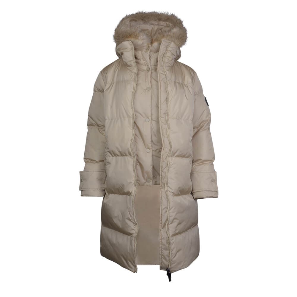 Γυναικείο Padded Jacket Μπεζ Μακρύ (Regular Fit) New Arrival