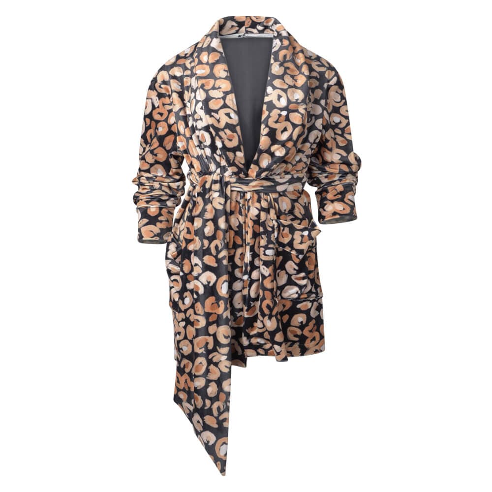 Latifa Blazer.Γυναικείο Velvet Σακάκι Λεοπάρ Καφέ