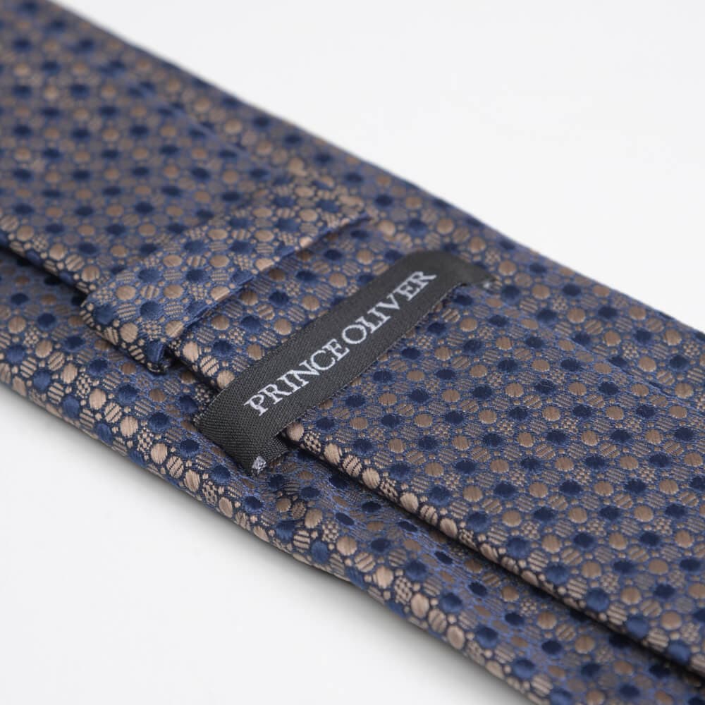 Γραβάτα Μπλε/Χρυσό Πουά (Φάρδος 7 cm)