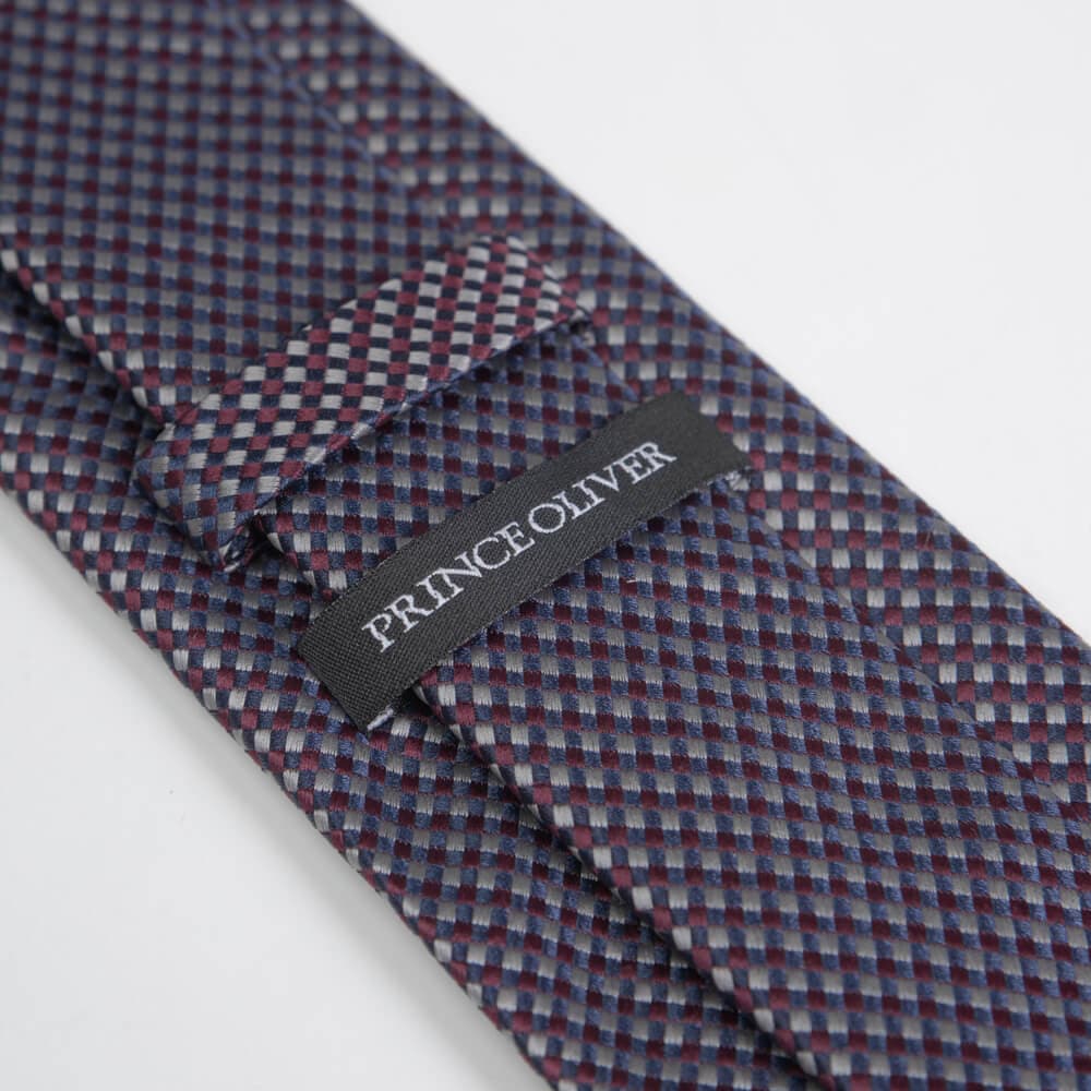 Γραβάτα Μπορντώ Με Γεωμετρικό Print (Φάρδος 7 cm)