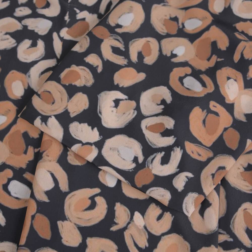 Alya Dress. Φόρεμα Σεμιζιέ Λεοπάρ Καφέ