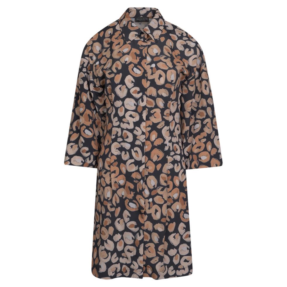 Alya Dress. Φόρεμα Σεμιζιέ Λεοπάρ Καφέ