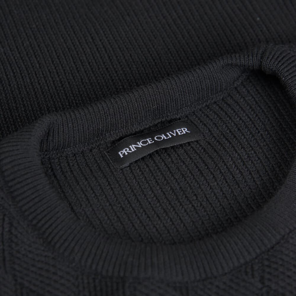 Πουλόβερ Μαύρο Round Neck (Modern Fit)