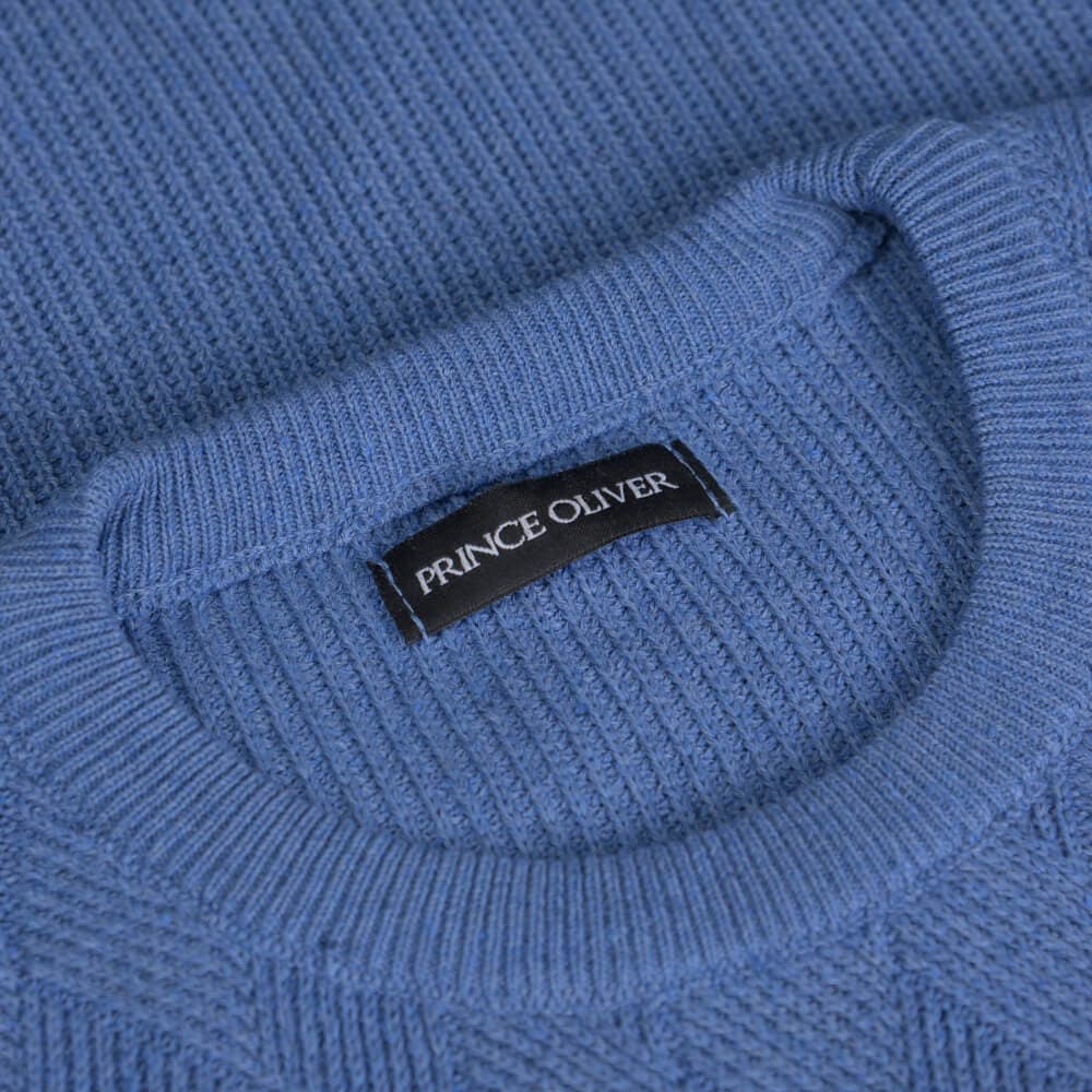 Πουλόβερ Μπλε Round Neck (Modern Fit)