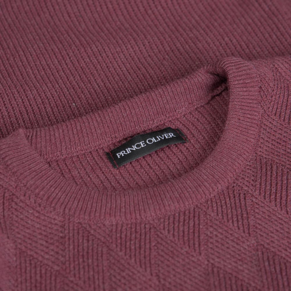 Πουλόβερ Μπορντώ Round Neck (Modern Fit)