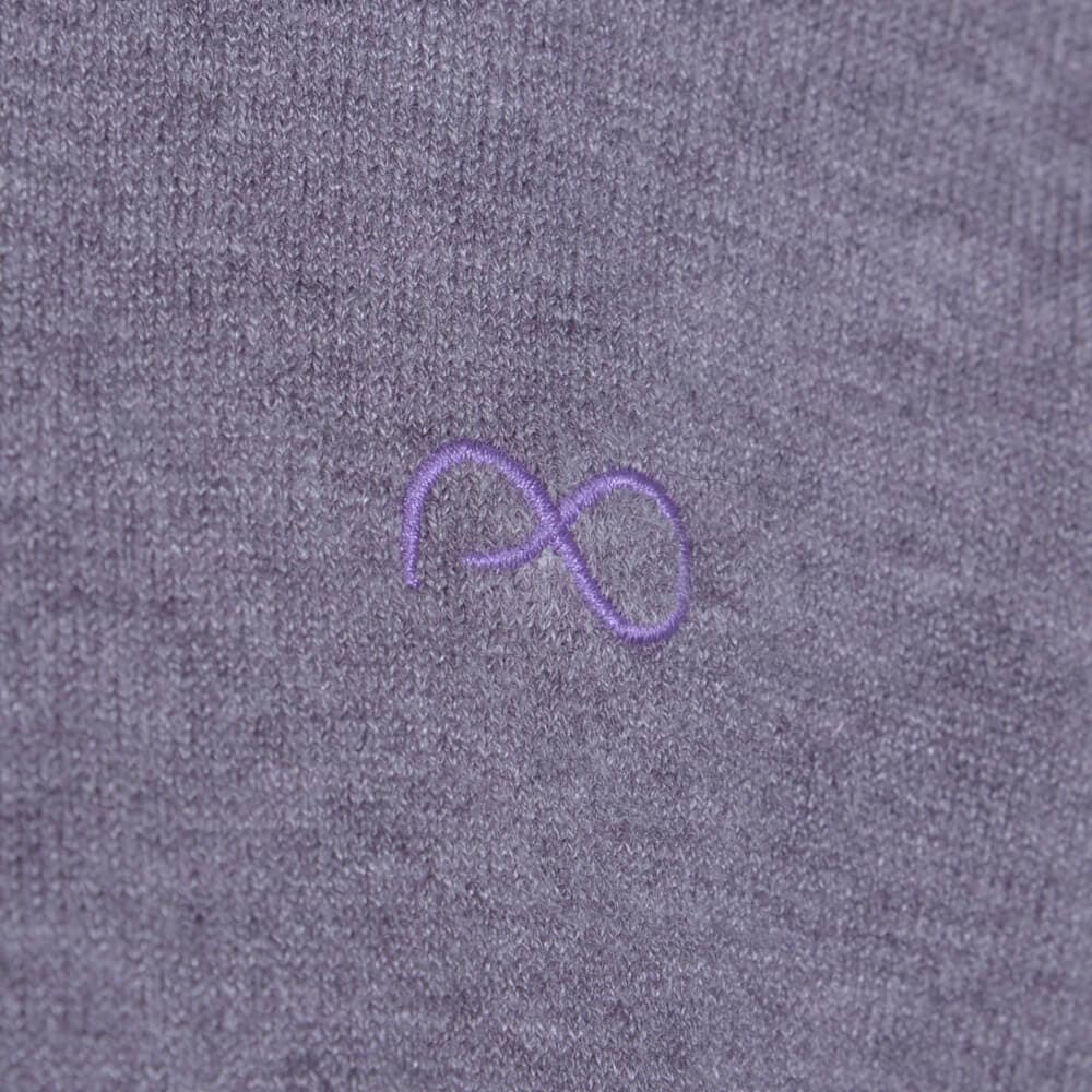 Premium Πουλόβερ Μωβ Cashmere Blend Round Neck (Modern Fit)