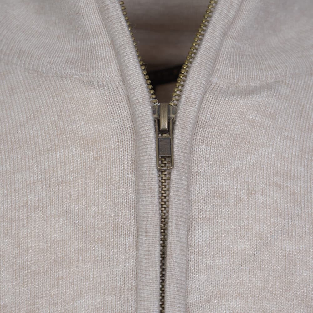 Signature Πουλόβερ Μπεζ Half Zip (Modern Fit)
