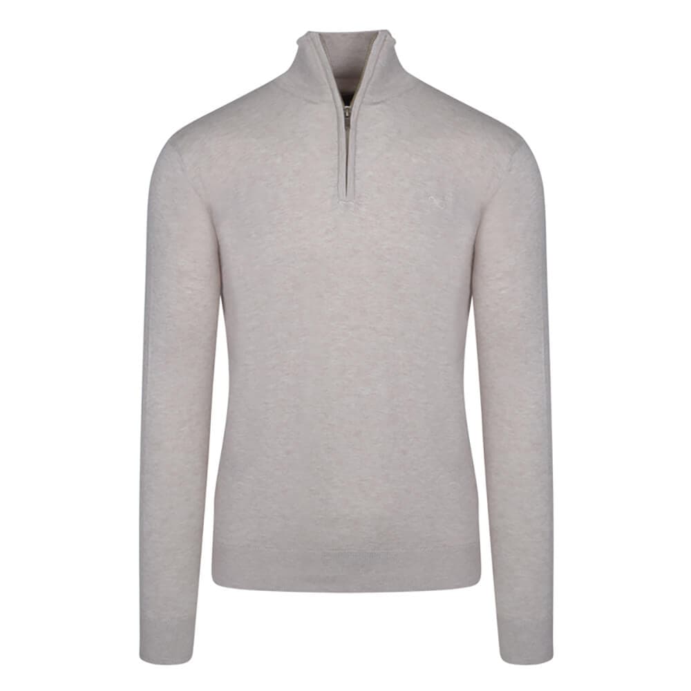 Signature Πουλόβερ Μπεζ Half Zip (Modern Fit)