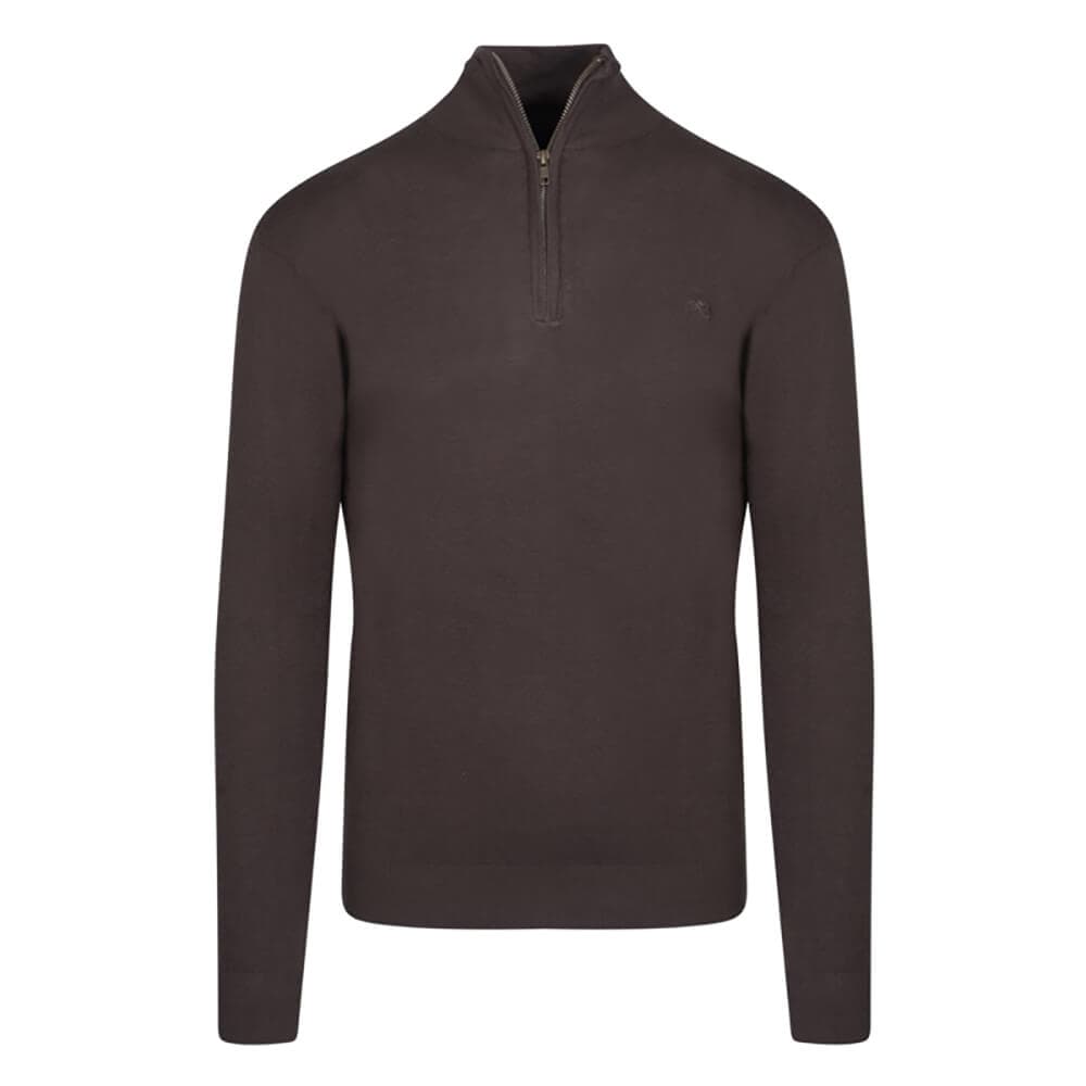 Signature Πουλόβερ Chocolat Half Zip (Modern Fit)
