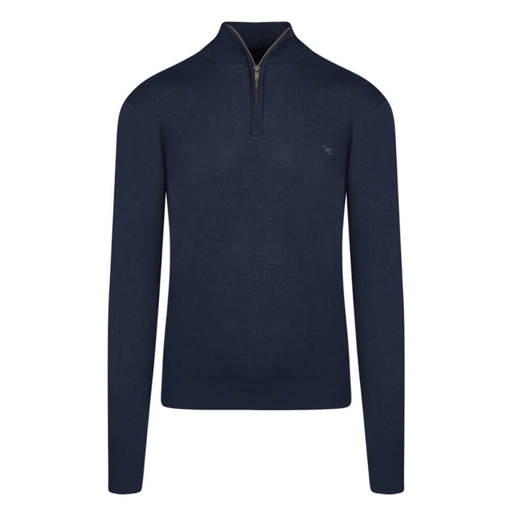 Signature Πουλόβερ Μπλε Σκούρο Half Zip (Modern Fit)