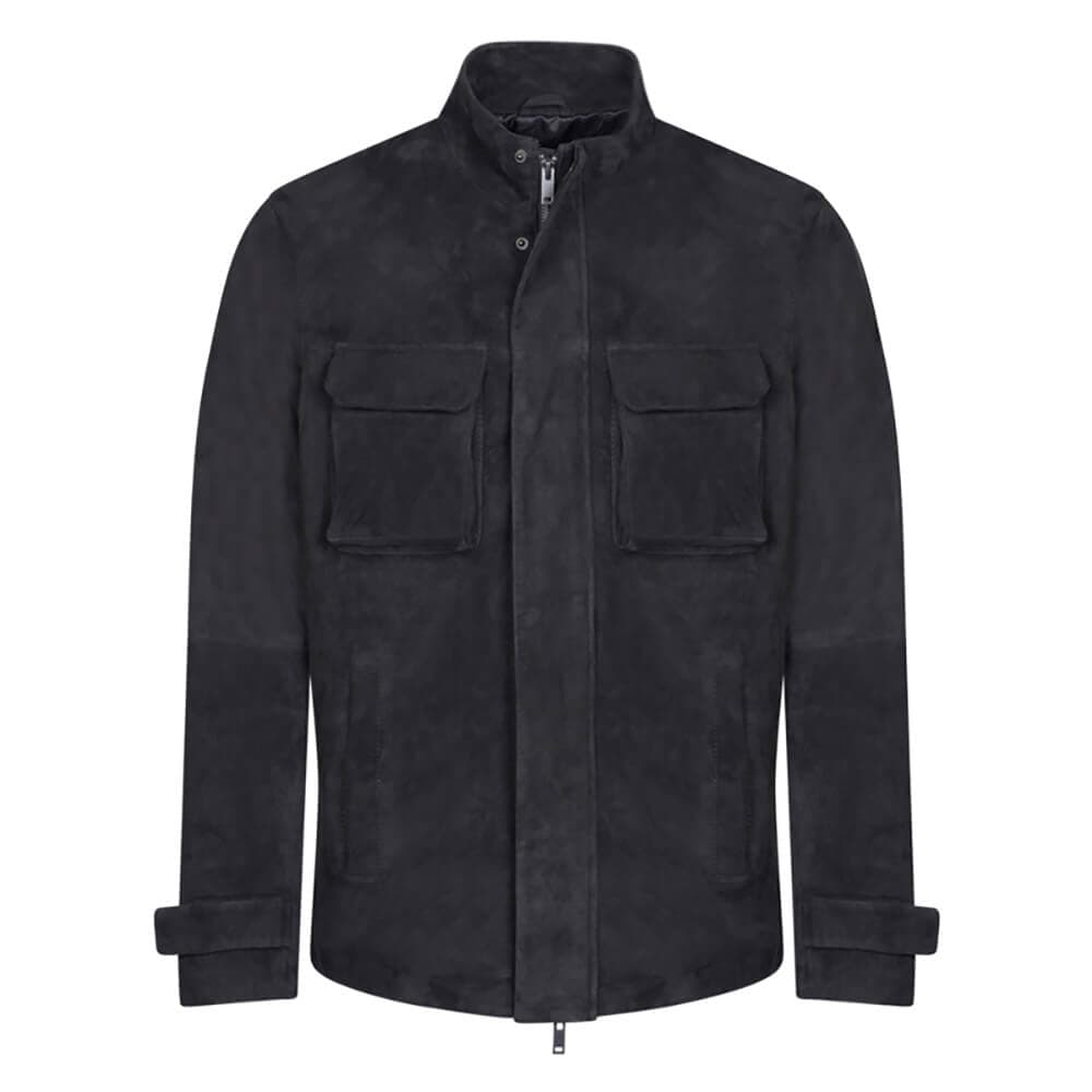 Σουέντ Δερμάτινο Jacket Καφέ (Modern Fit)