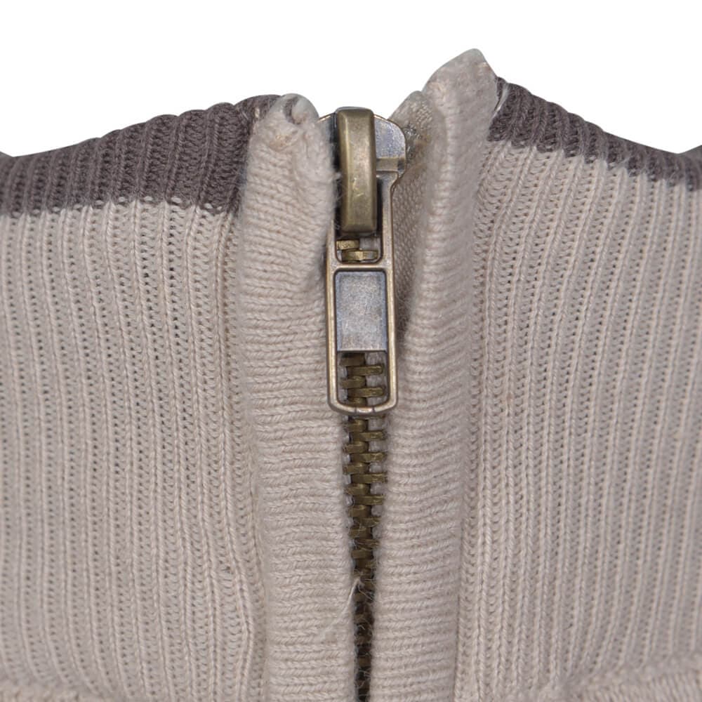 Logo-Embroidered Πλεκτή Ζακέτα Μπεζ (Modern Fit)