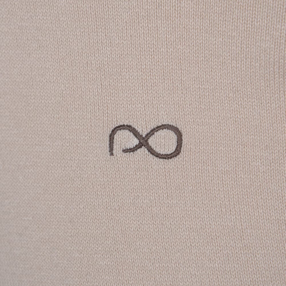 Logo-Embroidered Πλεκτή Ζακέτα Μπεζ (Modern Fit)