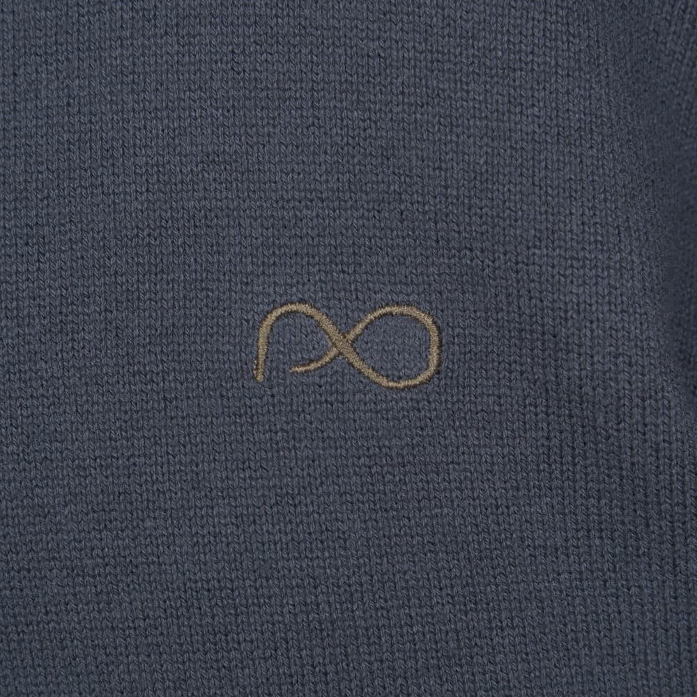 Logo-Embroidered Πλεκτή Ζακέτα Ανθρακί (Modern Fit)