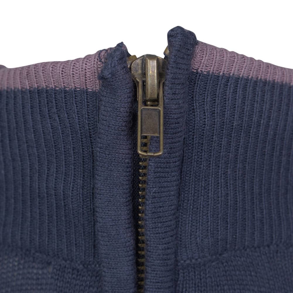 Logo-Embroidered Πλεκτή Ζακέτα Μπλε (Modern Fit)