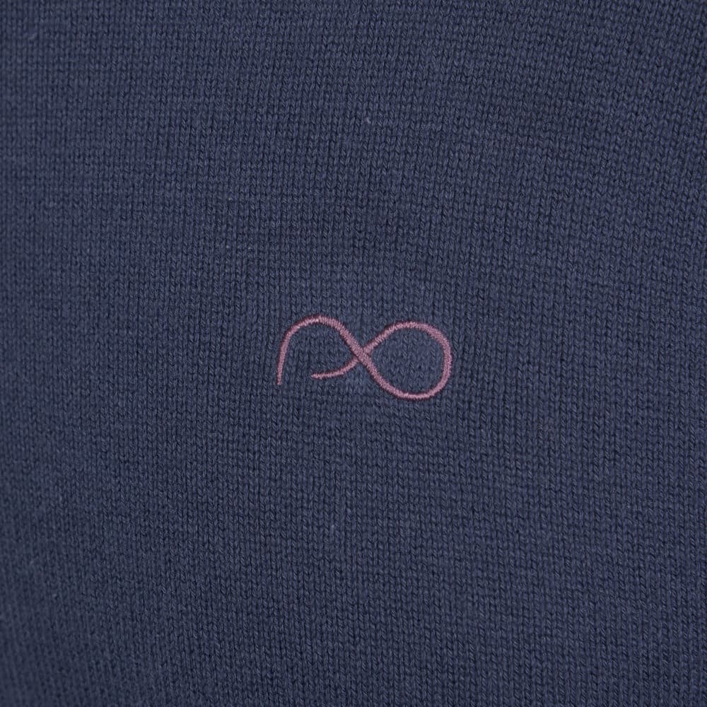 Logo-Embroidered Πλεκτή Ζακέτα Μπλε (Modern Fit)