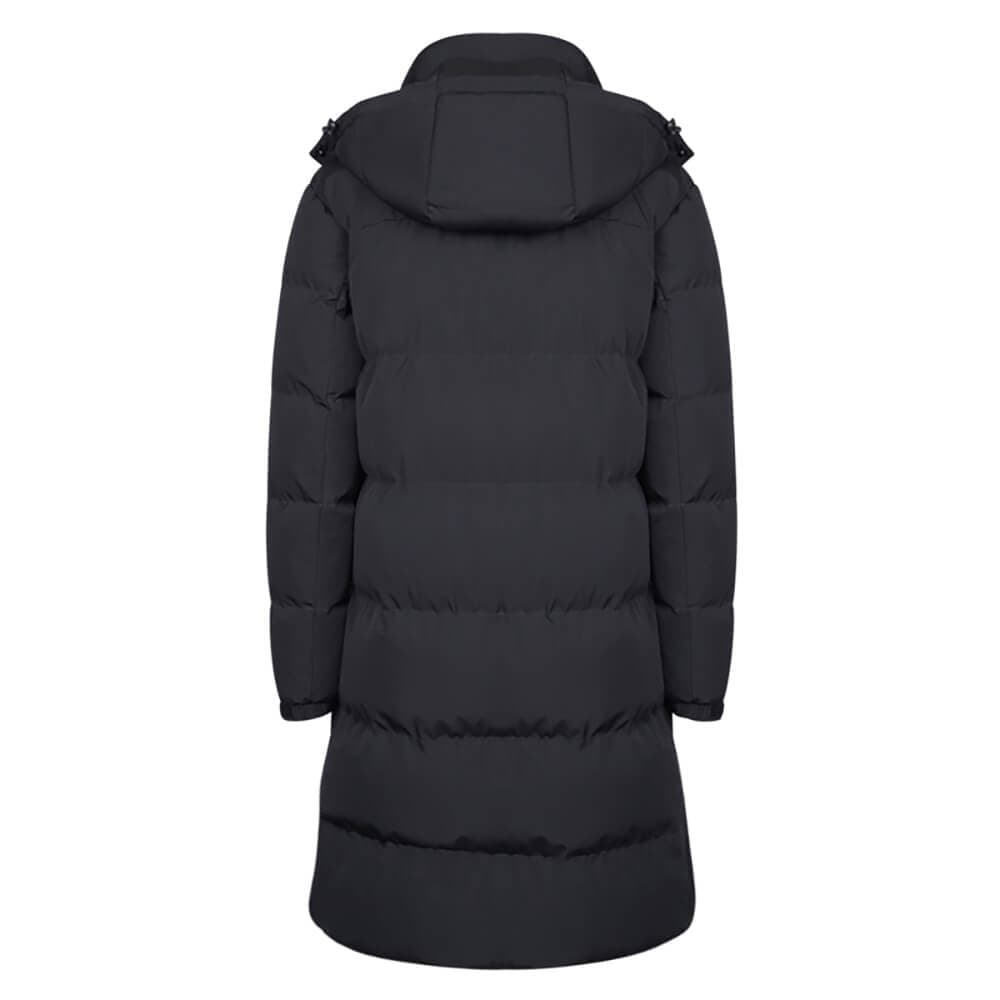 Puffer Long Jacket High Performance Μαύρο Με Αποσπώμενη Κουκούλα (Modern Fit) New Arrival