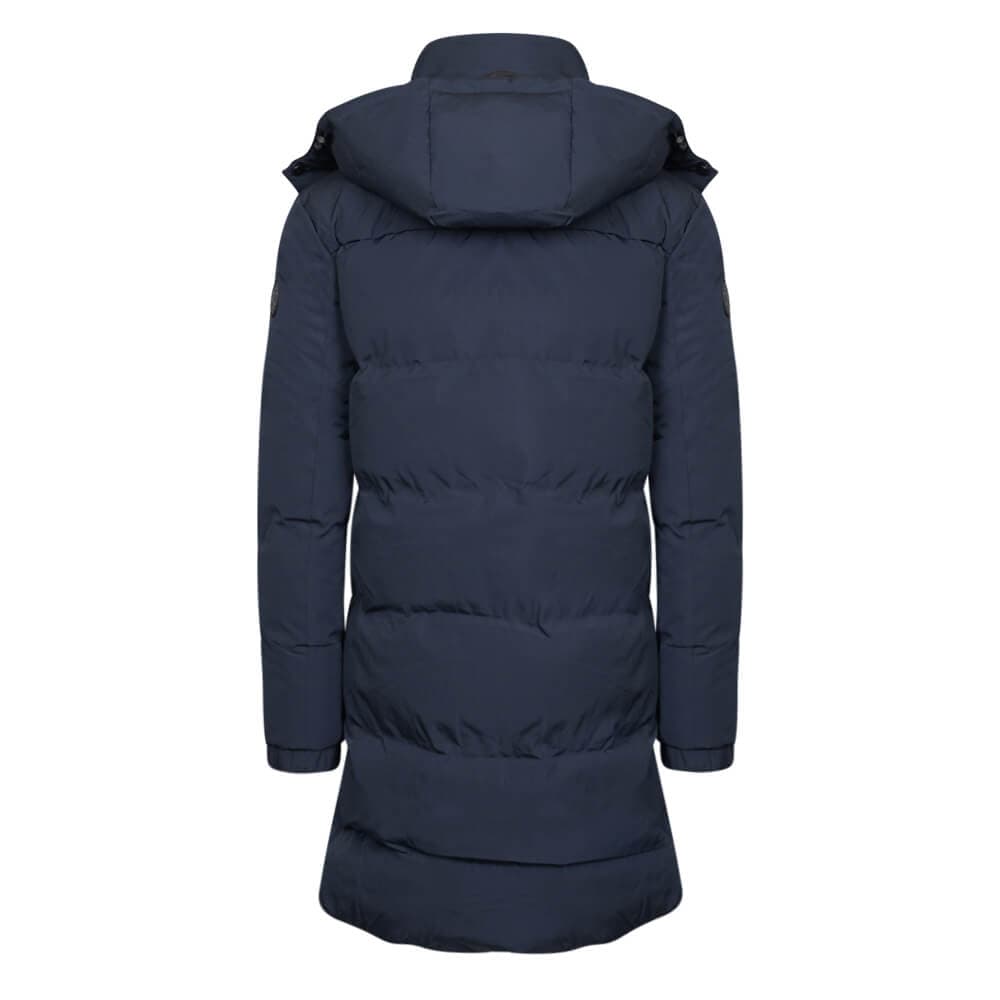 Puffer Long Jacket High Performance Μπλε Με Αποσπώμενη Κουκούλα (Modern Fit) New Arrival