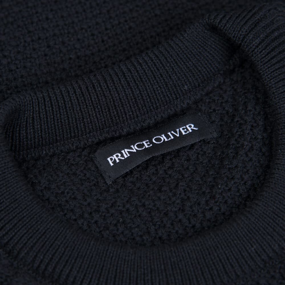 Πουλόβερ Μαύρο Round Neck (Modern Fit)