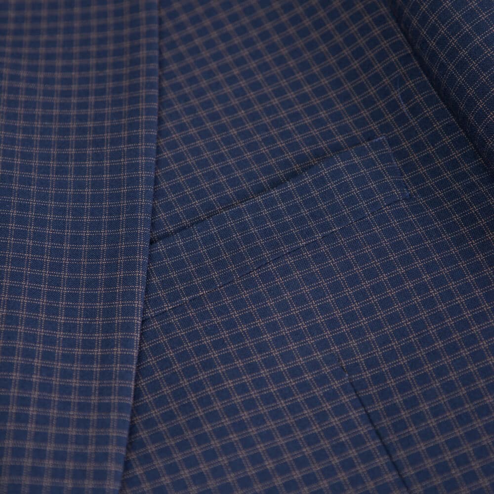 Κοστούμι Καρό Μπλε Σκούρο (Modern Fit)